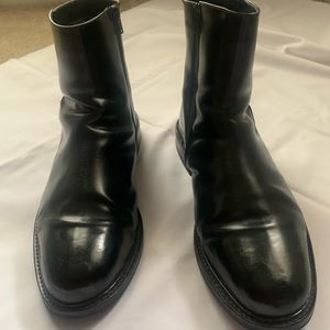 Saks Fifth Avenue Men’s Black Zip Ankle Boot with Fur Lining Size 12 Italy